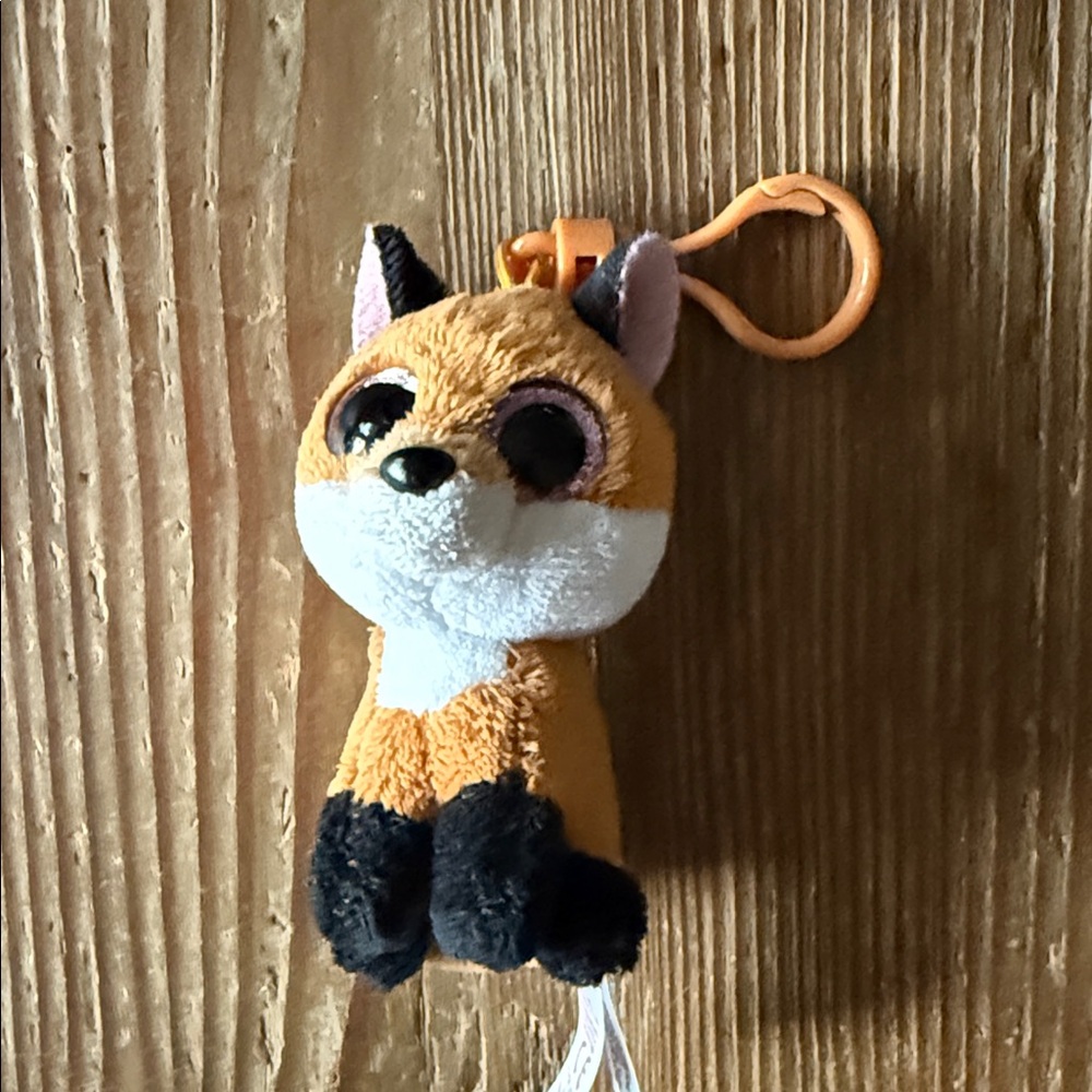 Ty Slick Fox Key Holder dangle clip - Orange and Black